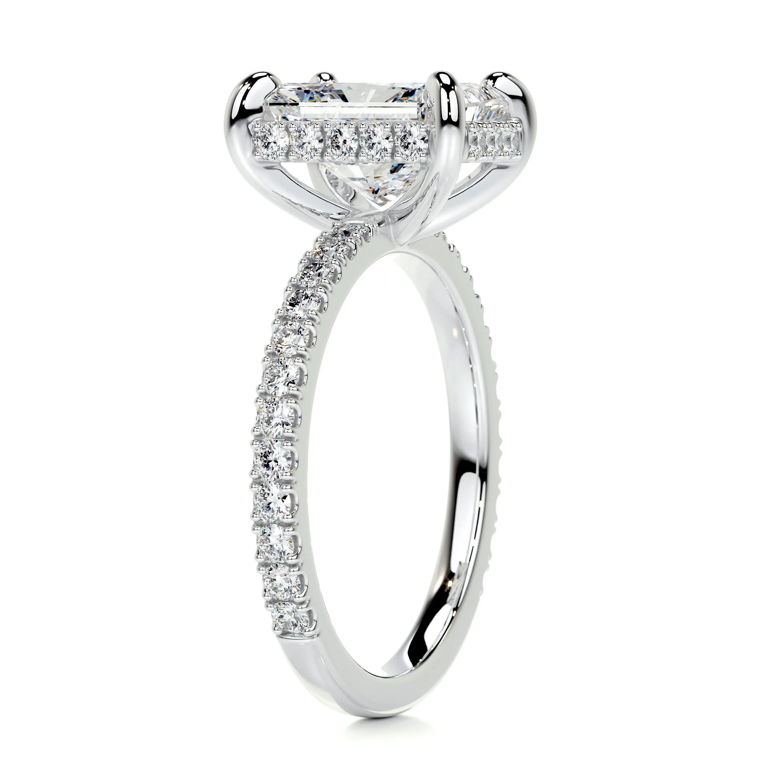 Luna Diamond Engagement Ring -18K White Gold