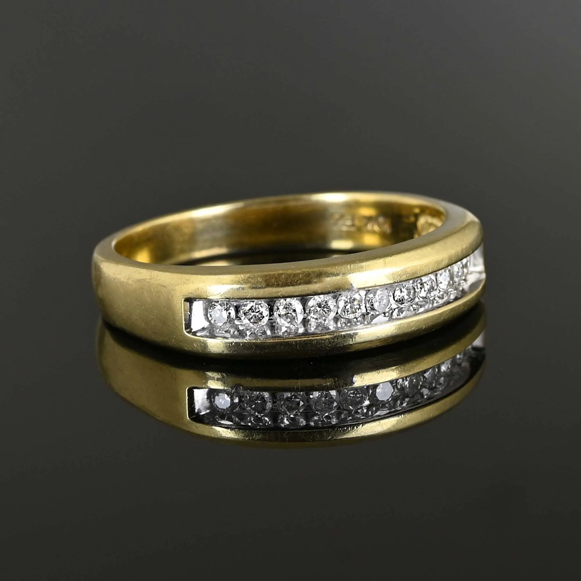 Mens Gold Diamond Wedding Band Ring