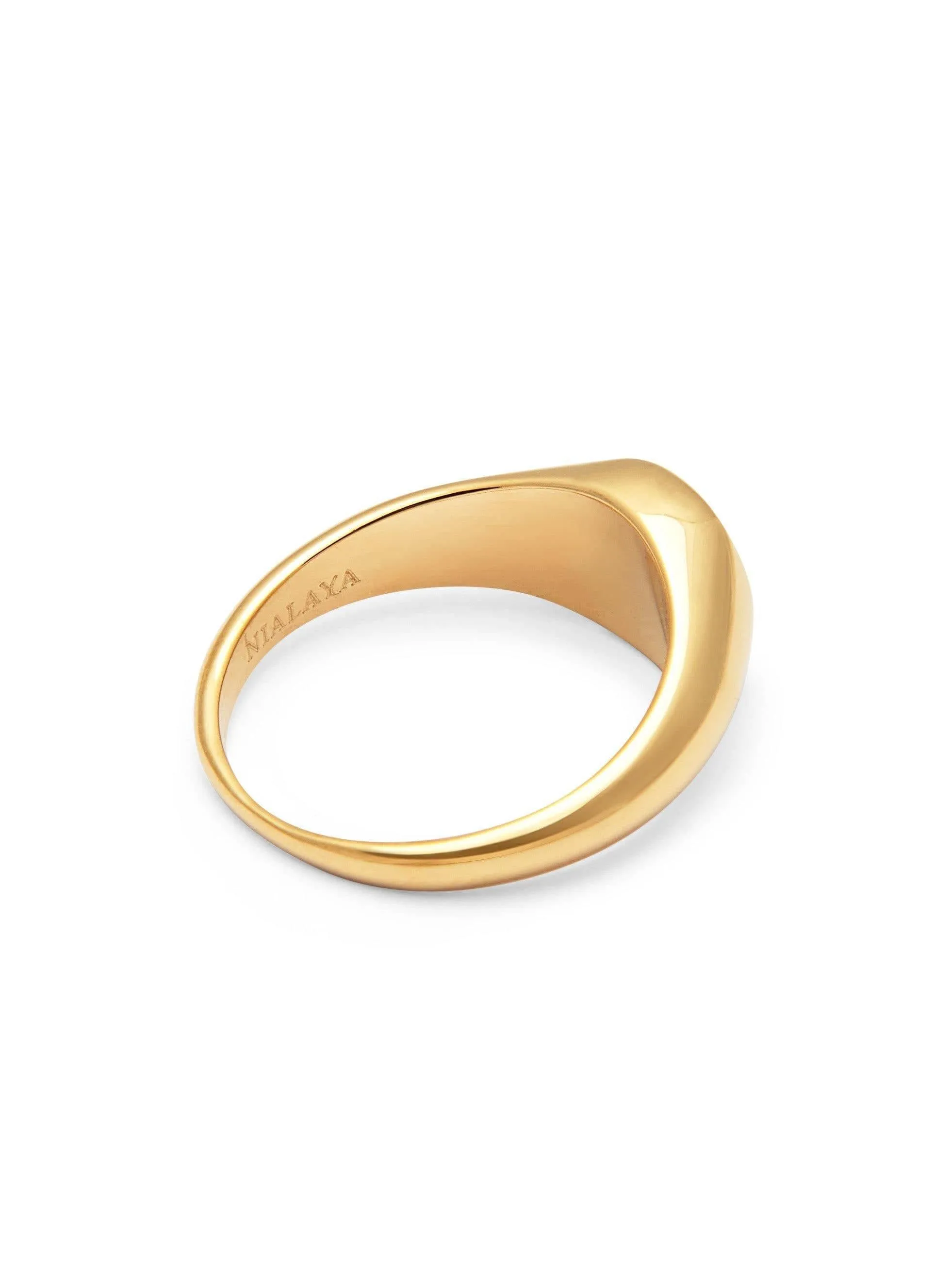 Men's Gold Mini Signet Ring