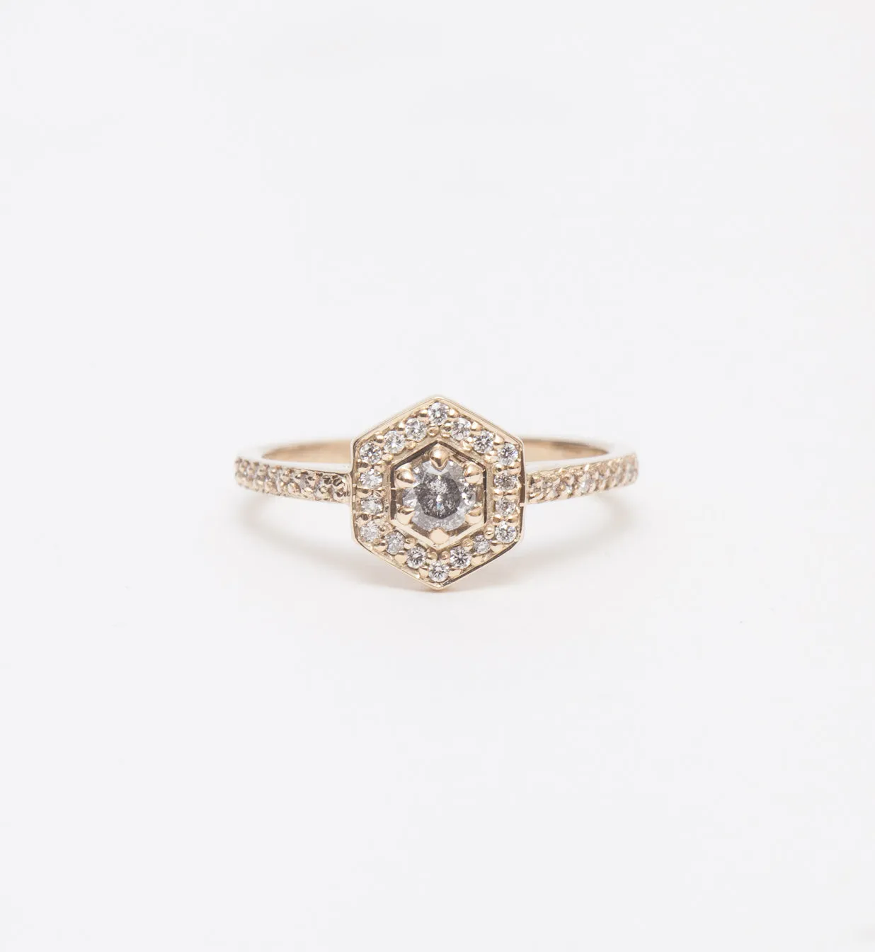 Mini Hex Engagement Ring