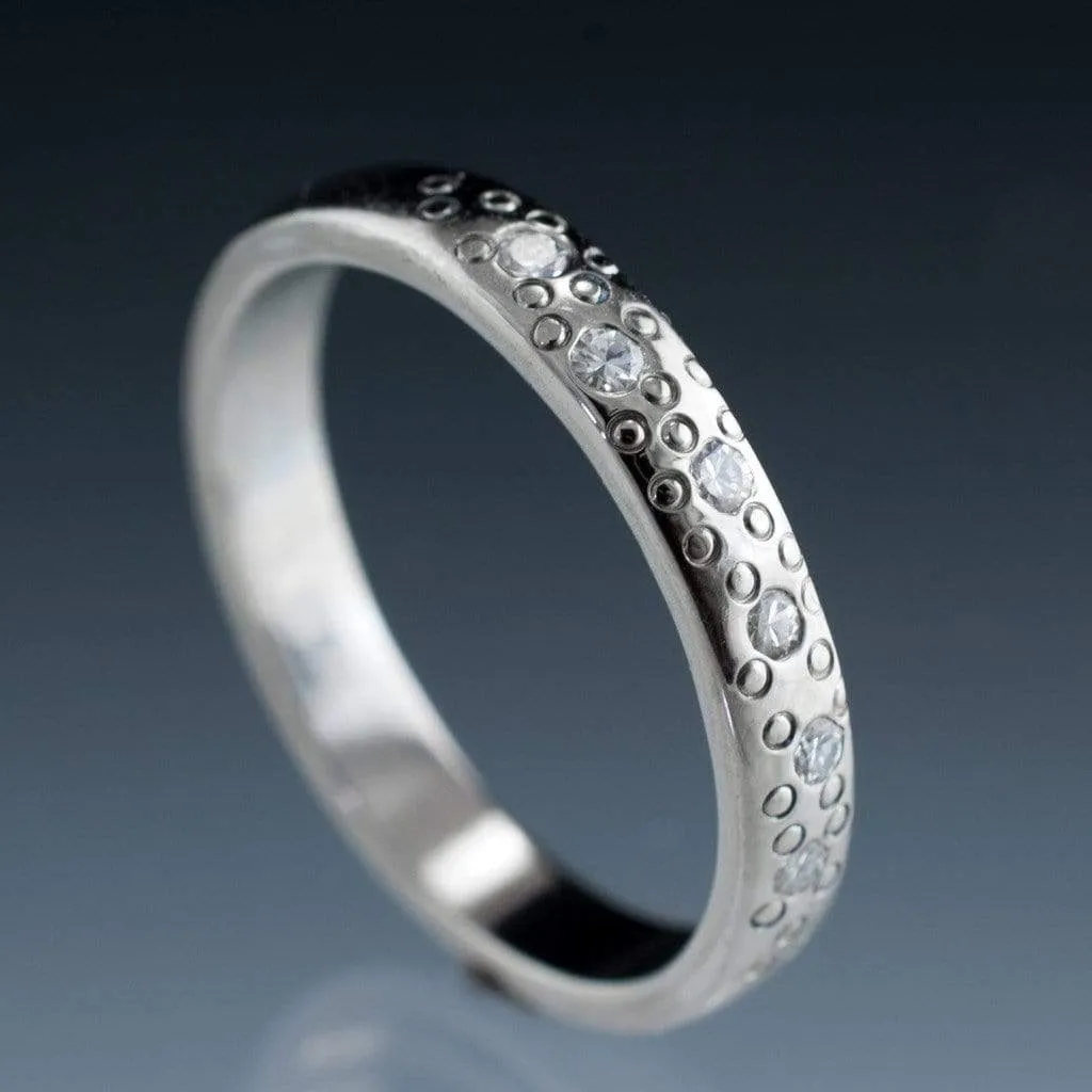 Moissanite Star Dust Wedding Ring