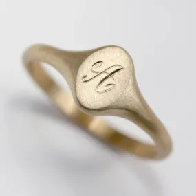 Monogram Oval Signet Ring •