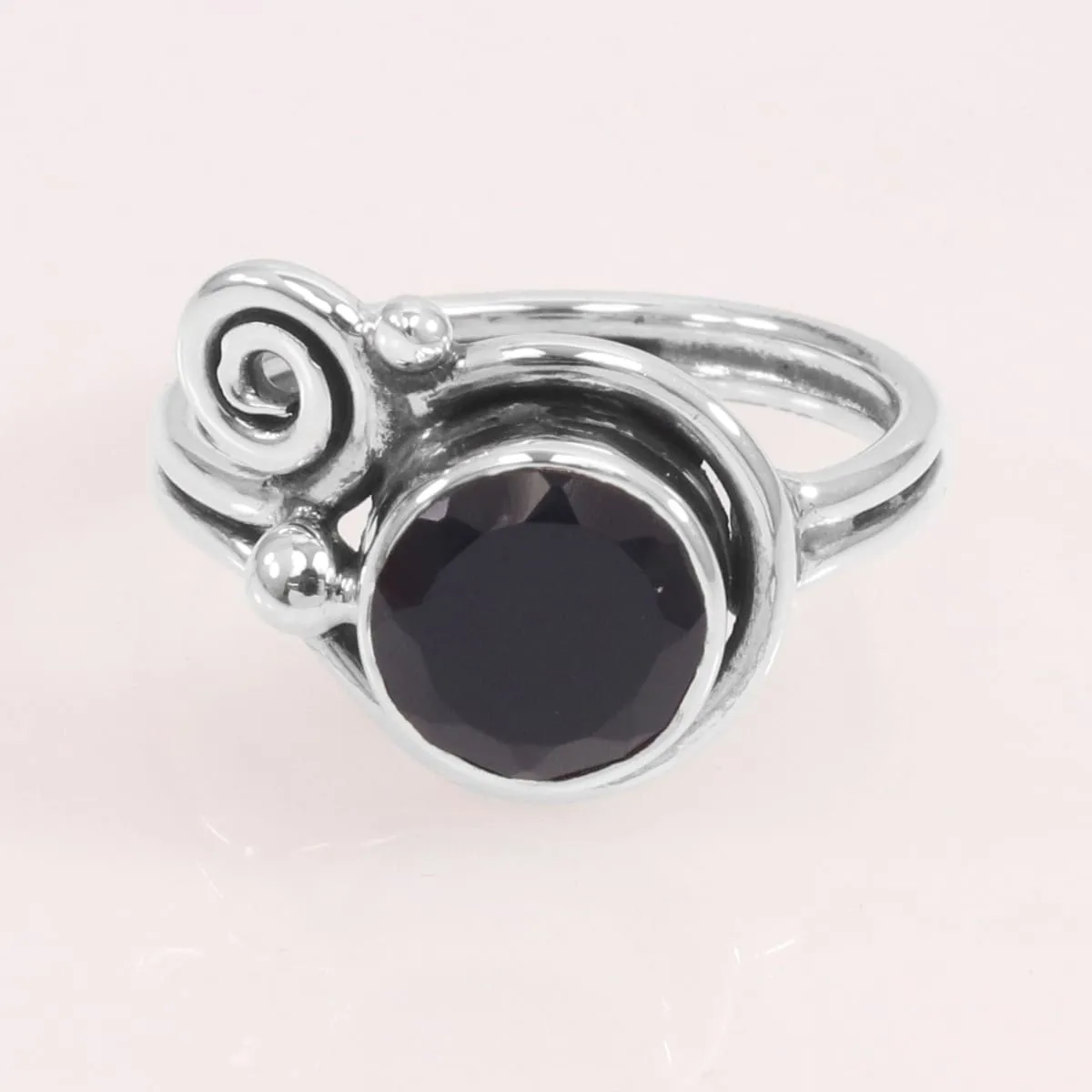 Natural Black Onyx Ring 925 Sterling Silver Ring, Stacking Ring, 925 Silver Solitaire Ring, Black Onyx Ring