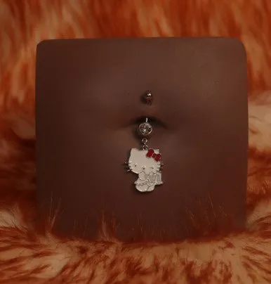 Oops Kitty Navel Belly Button Ring Jewelry