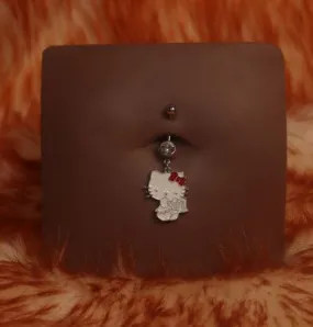 Oops Kitty Navel Belly Button Ring Jewelry