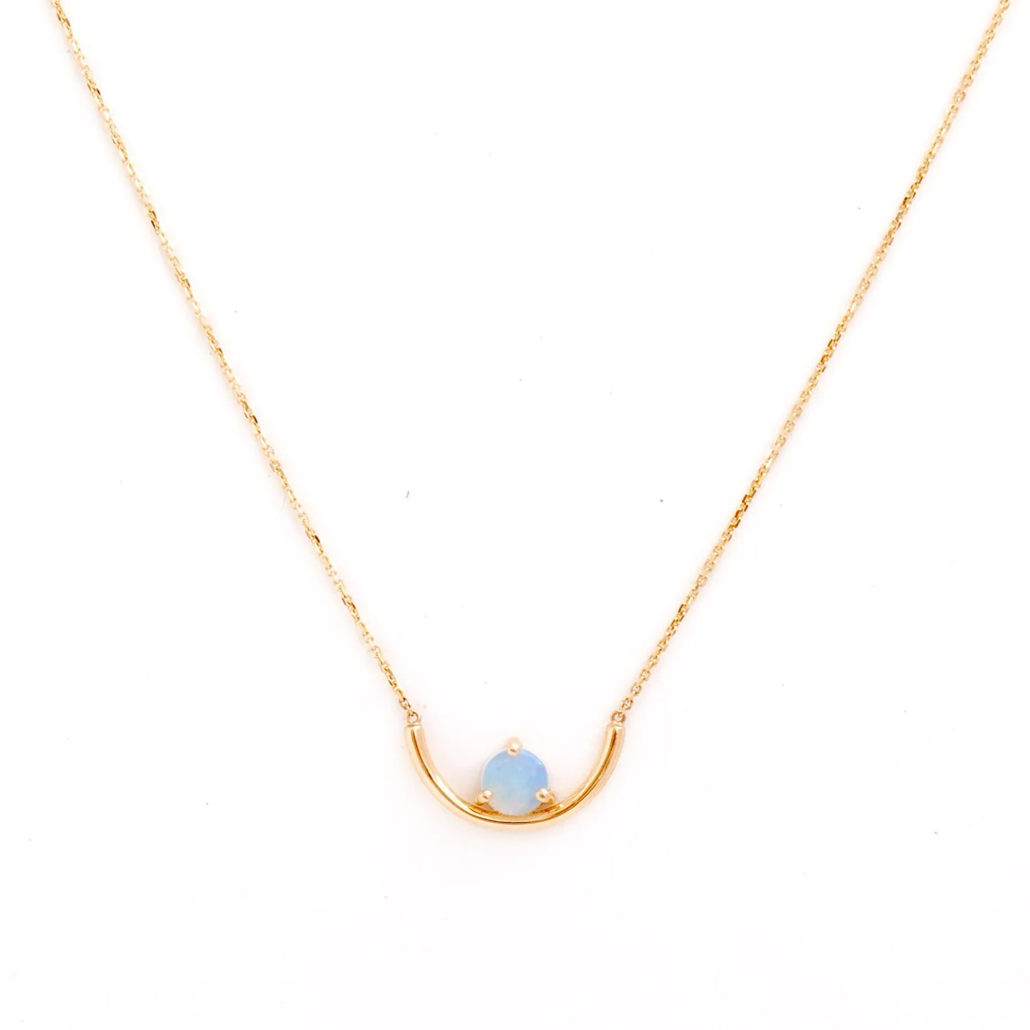 Elegant Opal Arc Pendant Necklace