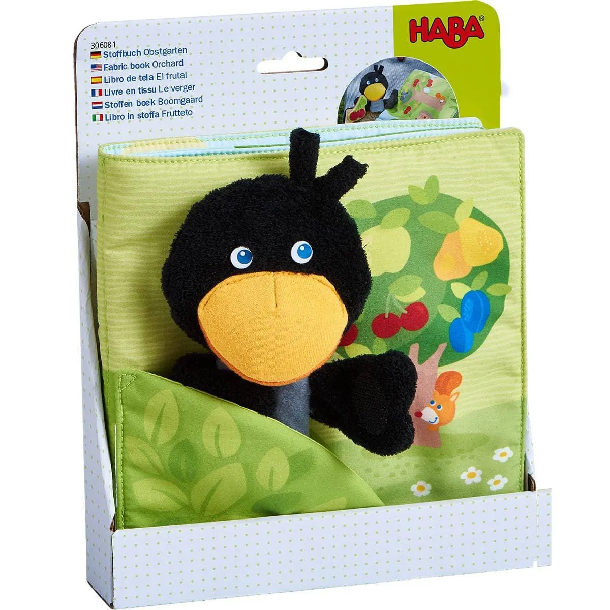 Orchard Soft Book with Raven Finger Puppet