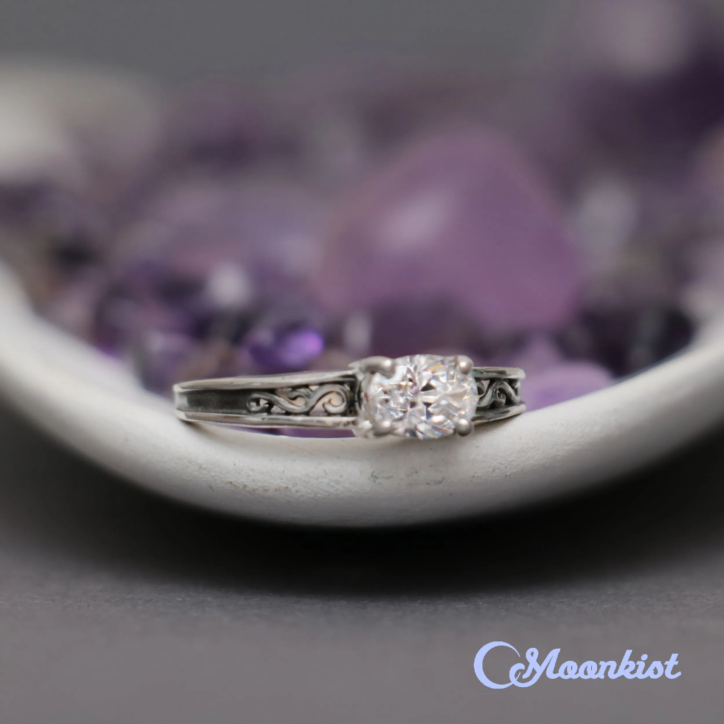 Oval Shaped Moissanite Engagement Ring | Moonkist Designs