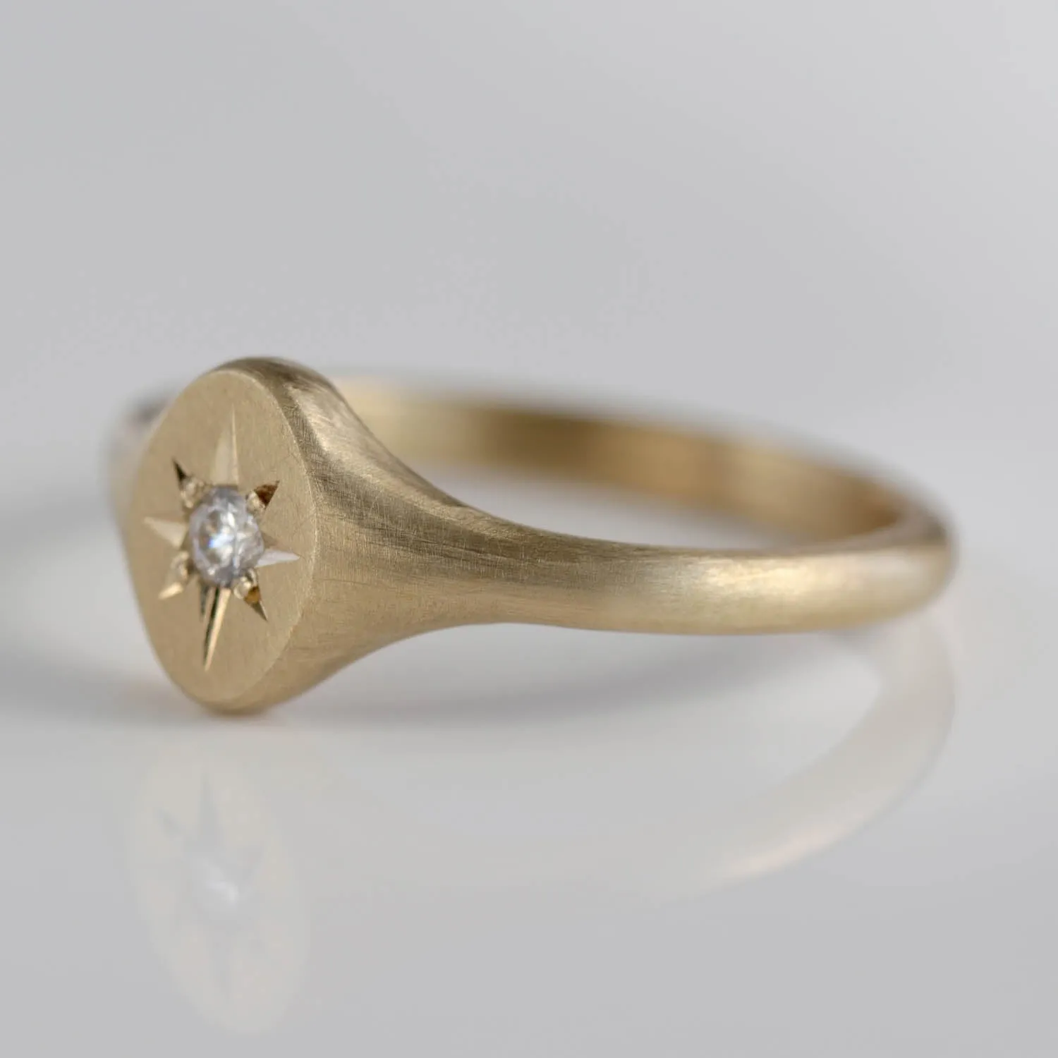 Oval Star Signet Ring