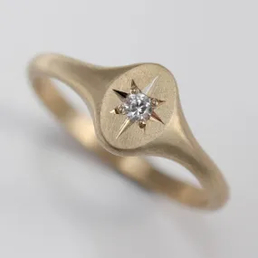 Oval Star Signet Ring