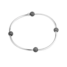 Pave Wish Bangle | Little Layer Bracelet | Silver