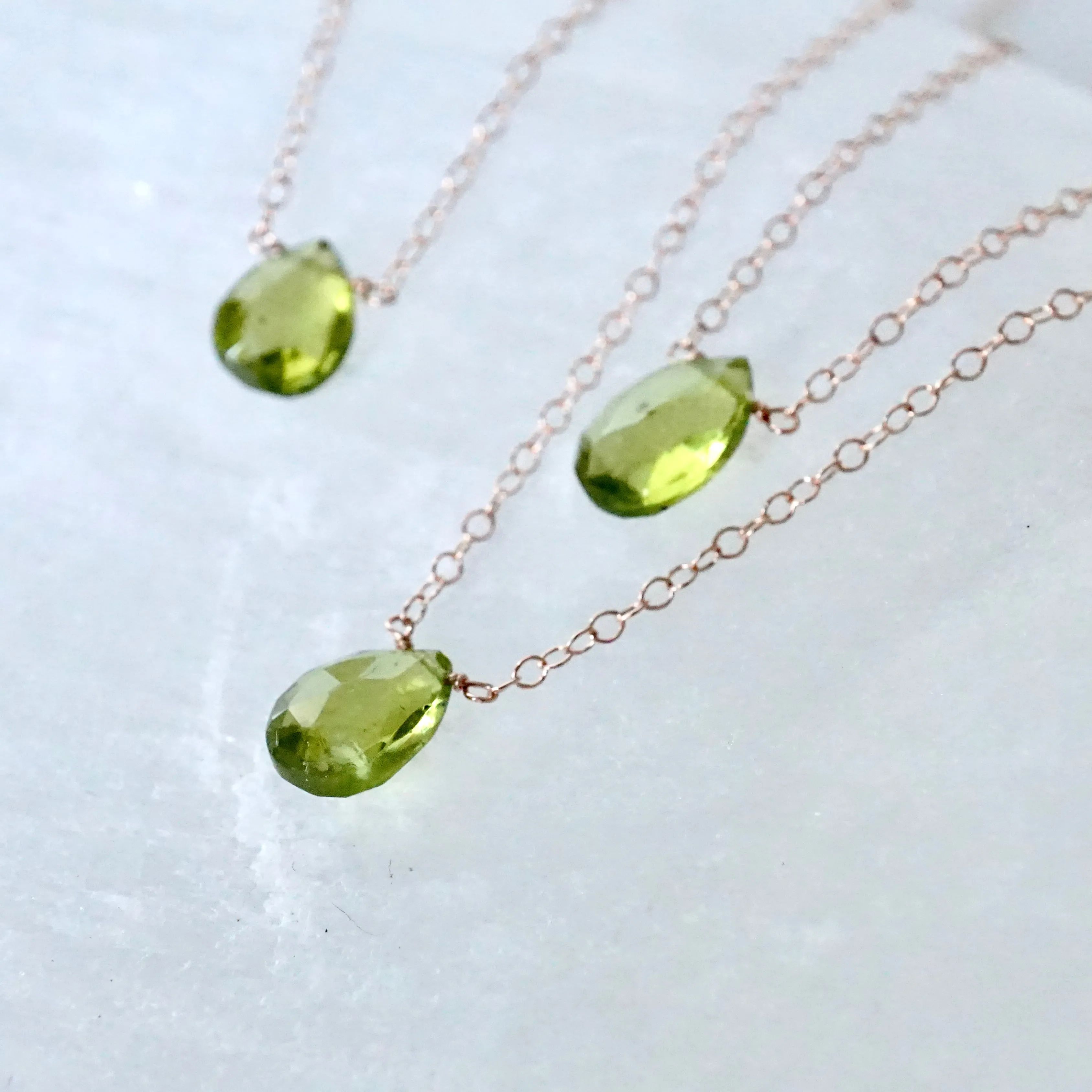 Peridot Necklace - August Birthstone Floating Necklace - Women's Peridot Necklace