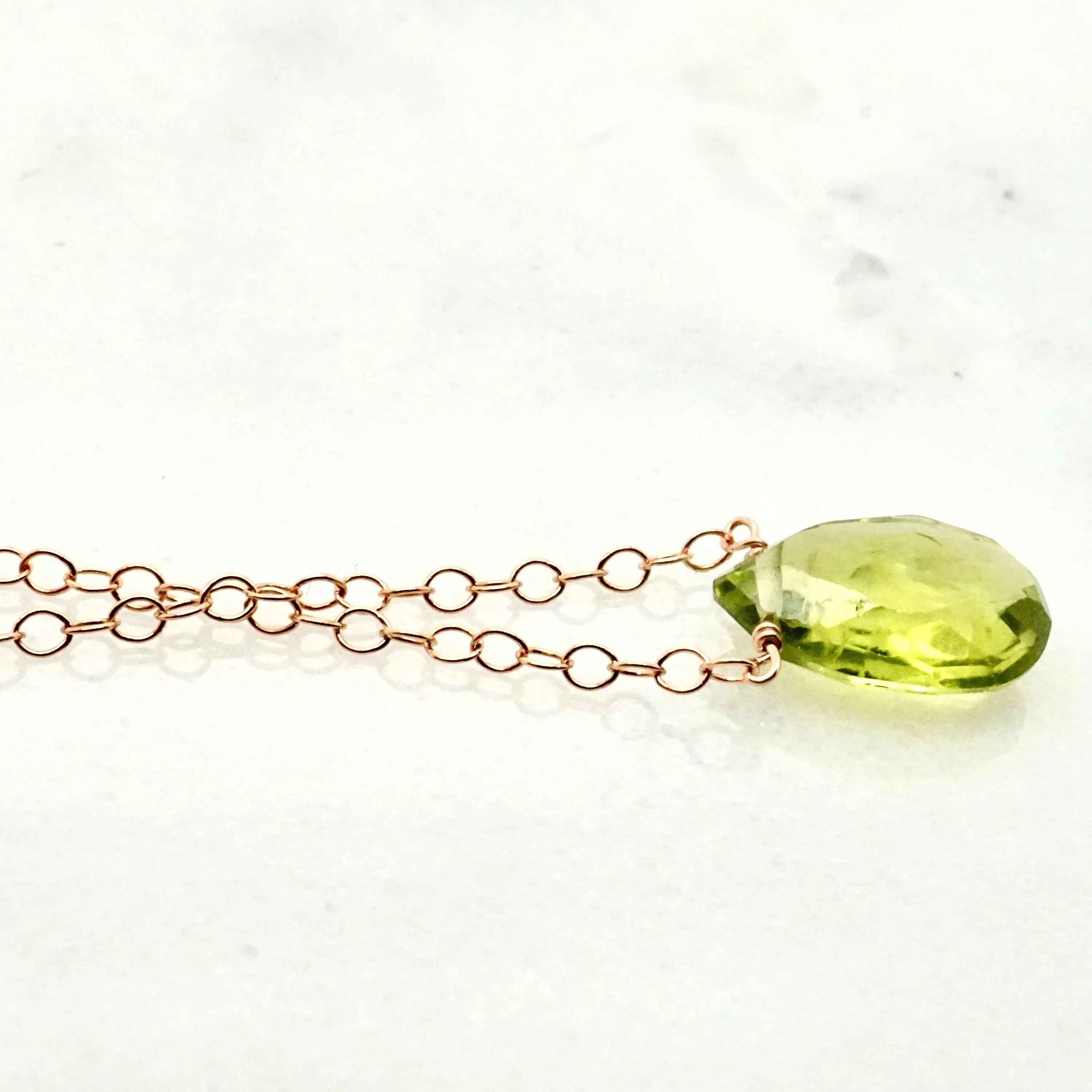 Peridot Necklace - August Birthstone Floating Necklace - Women's Peridot Necklace