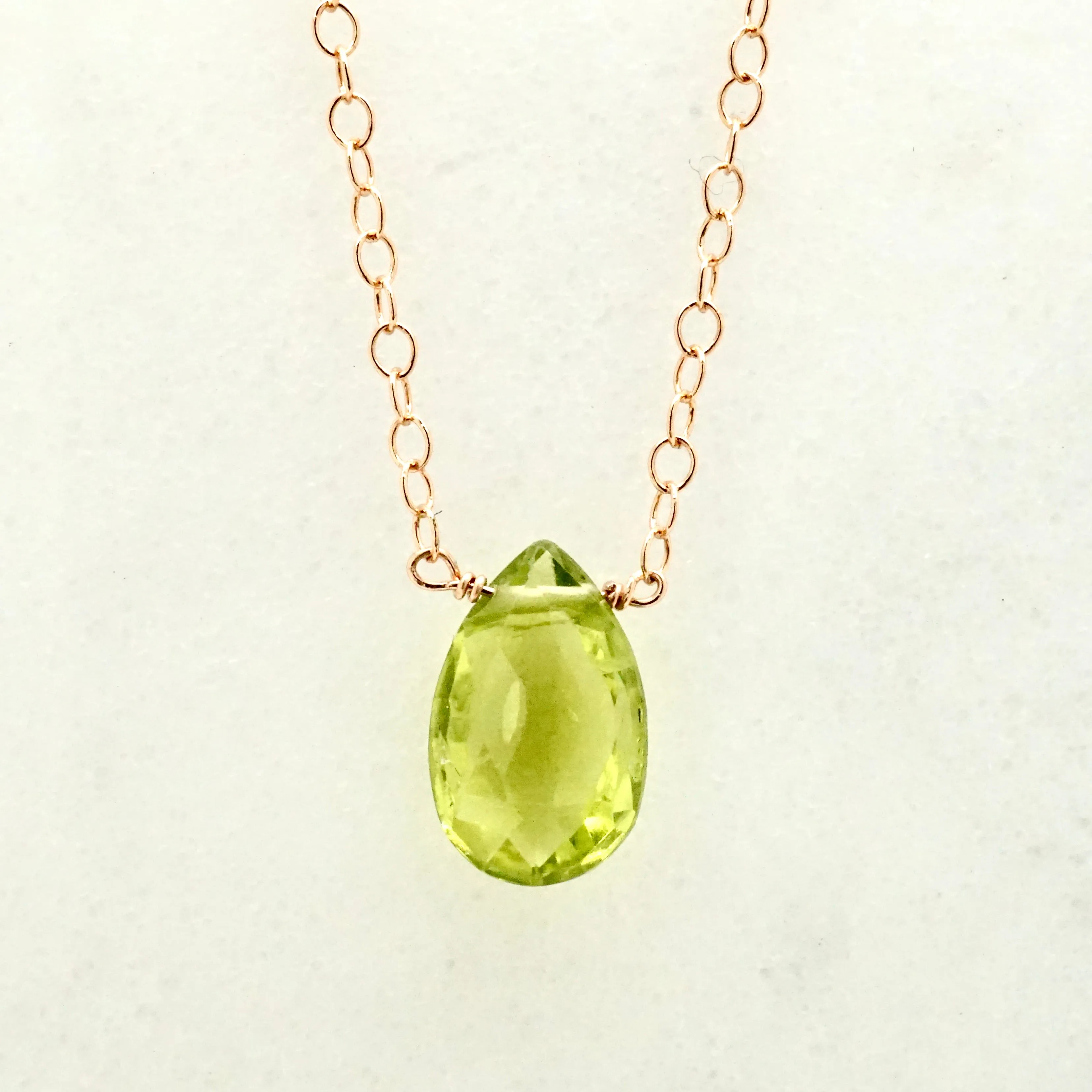 Peridot Necklace - August Birthstone Floating Necklace - Women's Peridot Necklace