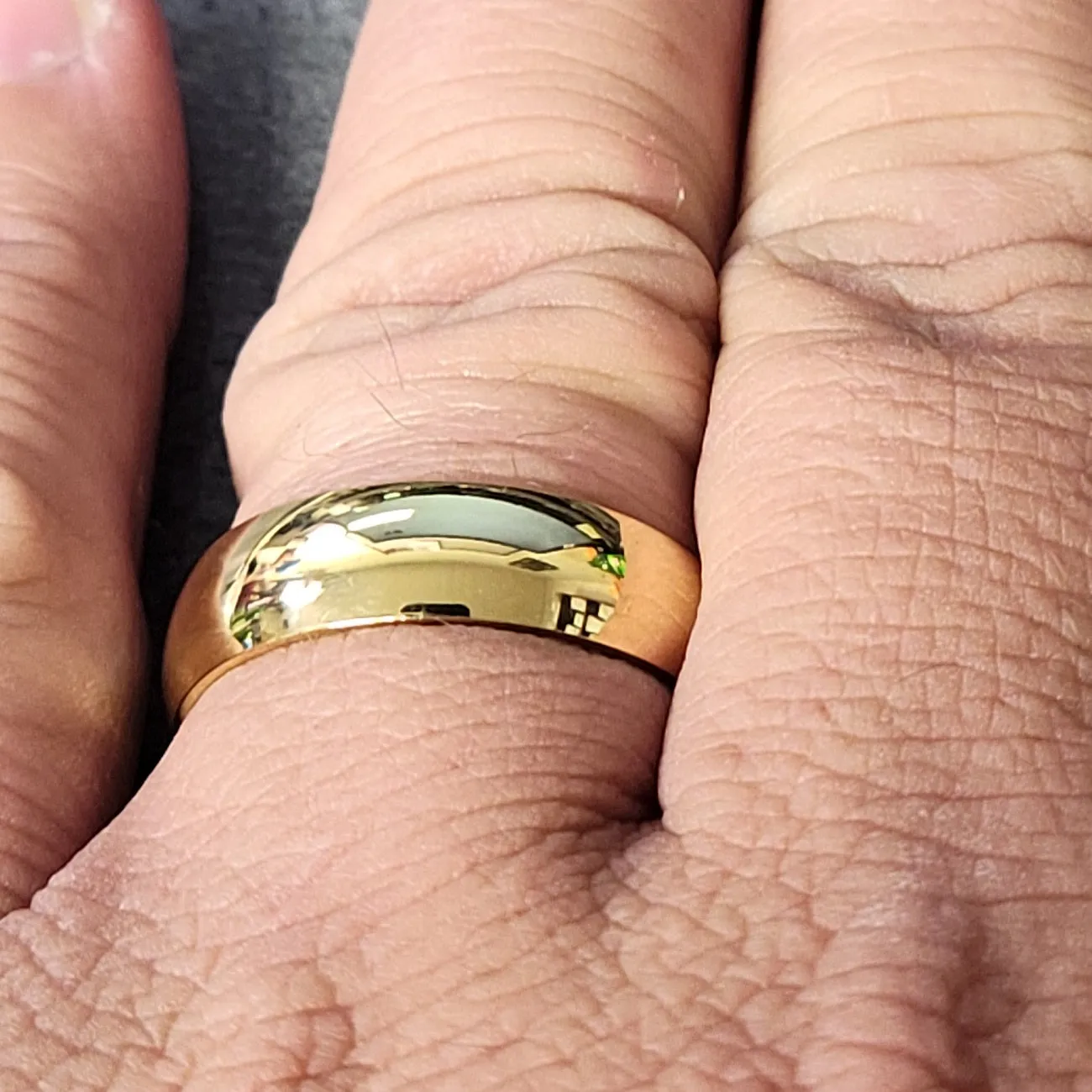 Personalized Men's Gold Wedding Ring - Engraved Men's Ring Handwriting Ring