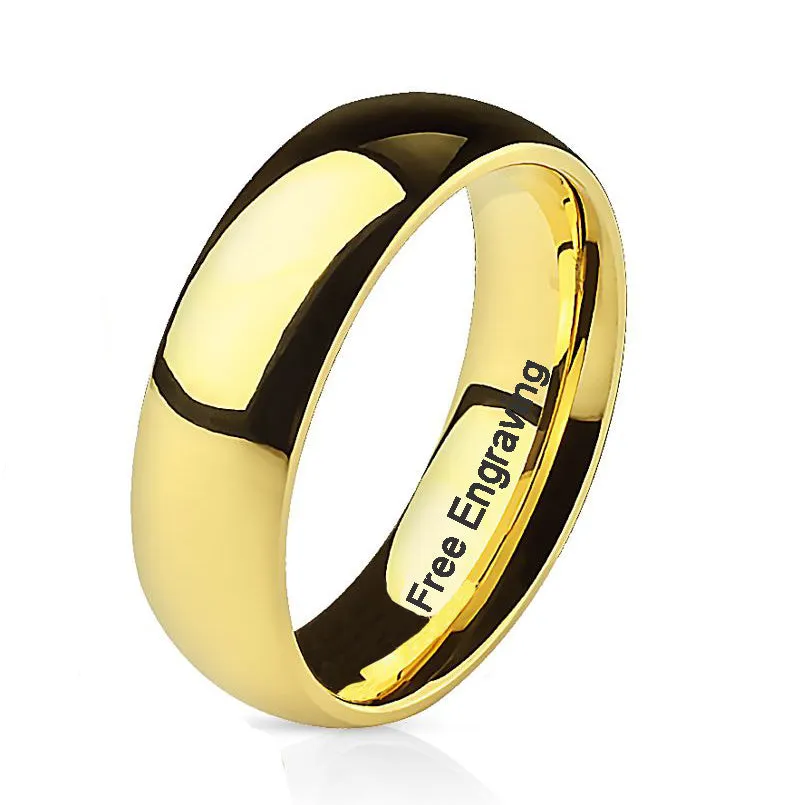 Personalized Men's Gold Wedding Ring - Engraved Men's Ring Handwriting Ring