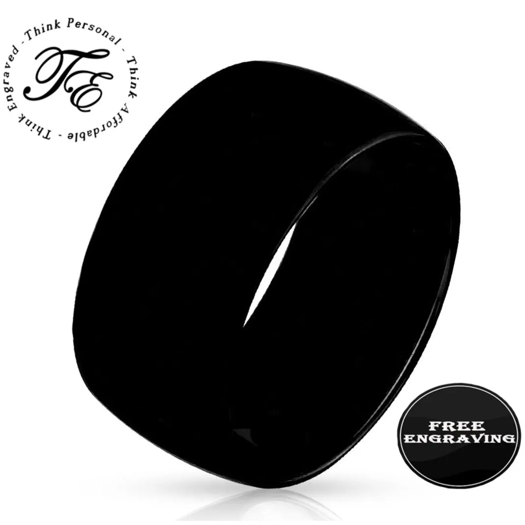 Personalized Men's Wide 10mm Wedding Ring - Engraved Handwriting Ring