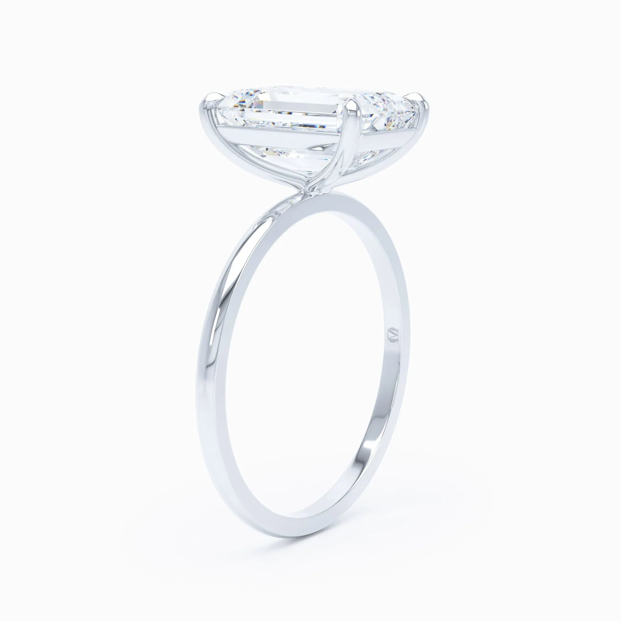 Petite Solitaire - Emerald Cut Engagement Ring