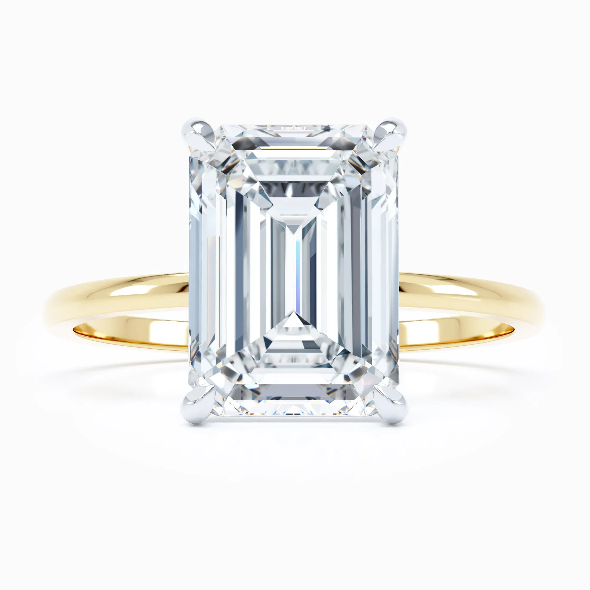 Petite Solitaire - Emerald Cut Engagement Ring