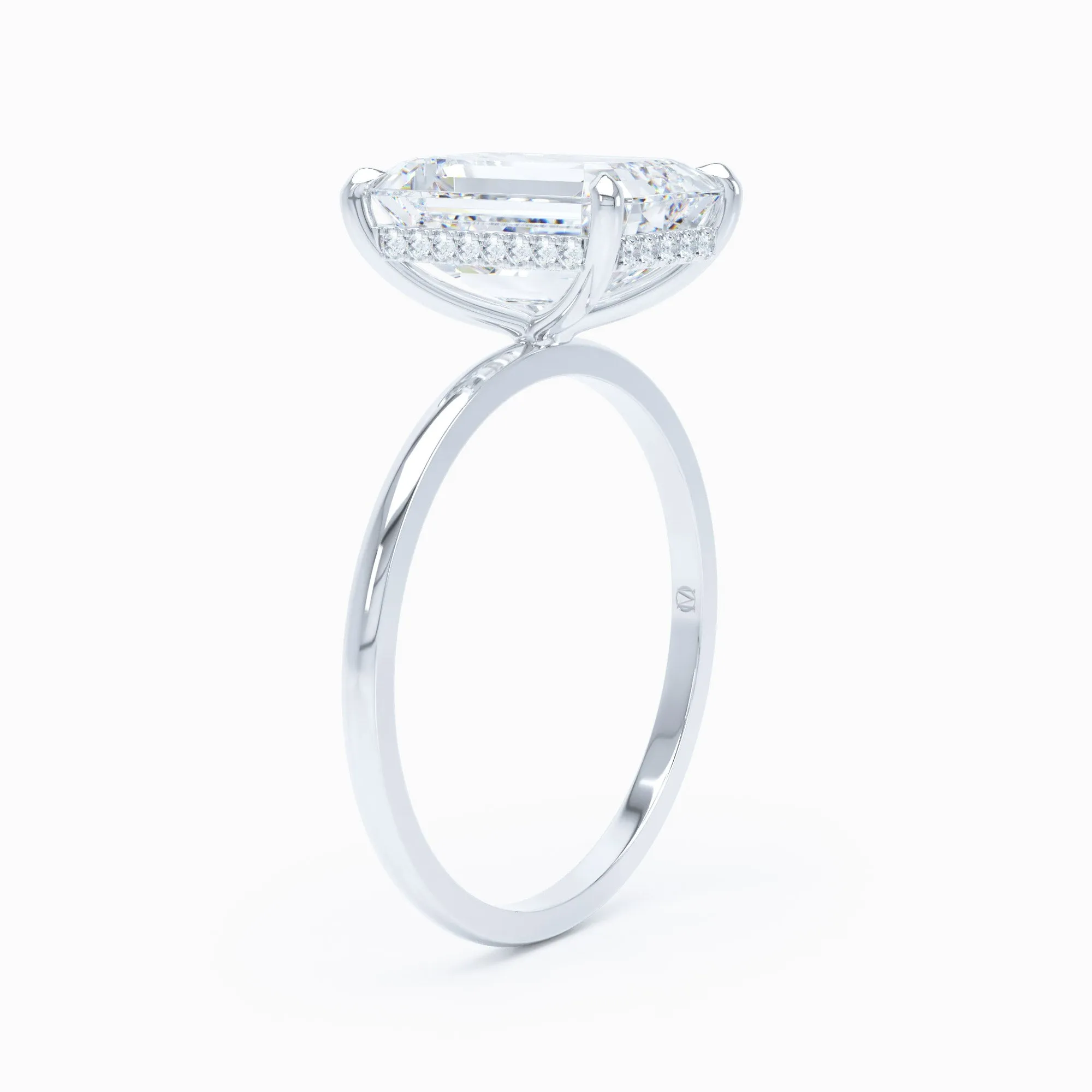 Petite Solitaire - Emerald Cut Engagement Ring