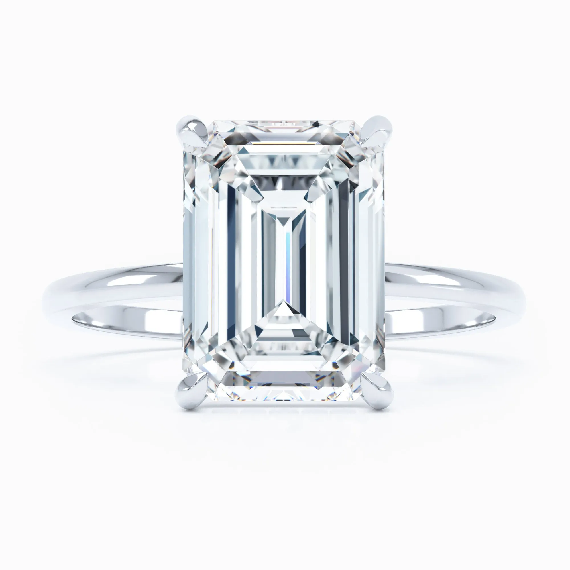 Petite Solitaire - Emerald Cut Engagement Ring