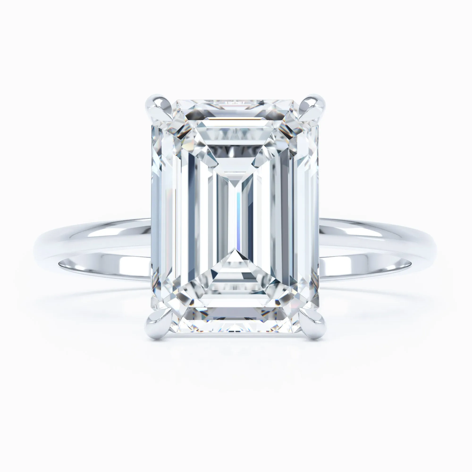 Petite Solitaire - Emerald Cut Engagement Ring