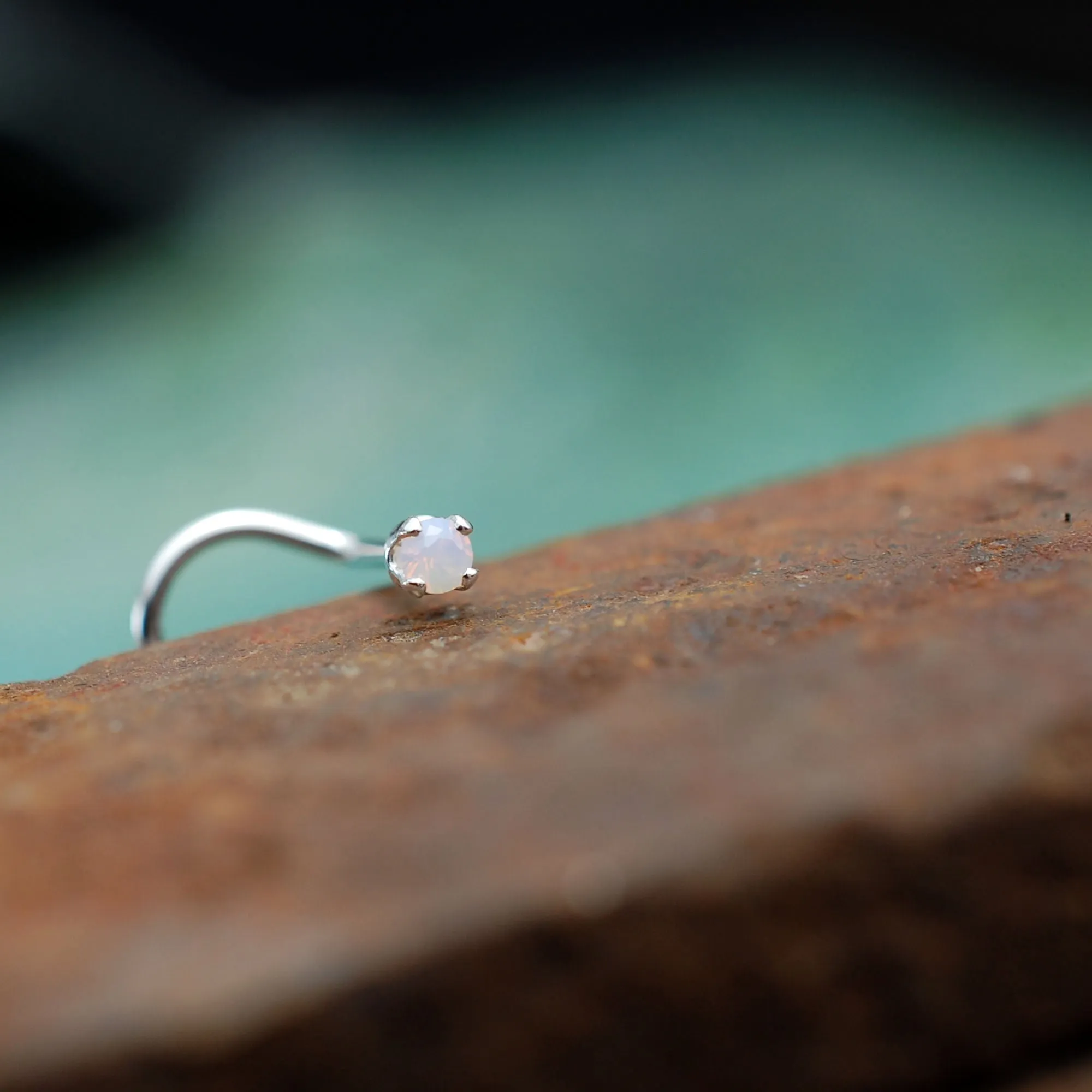 Pink Opal 2mm Nose Stud