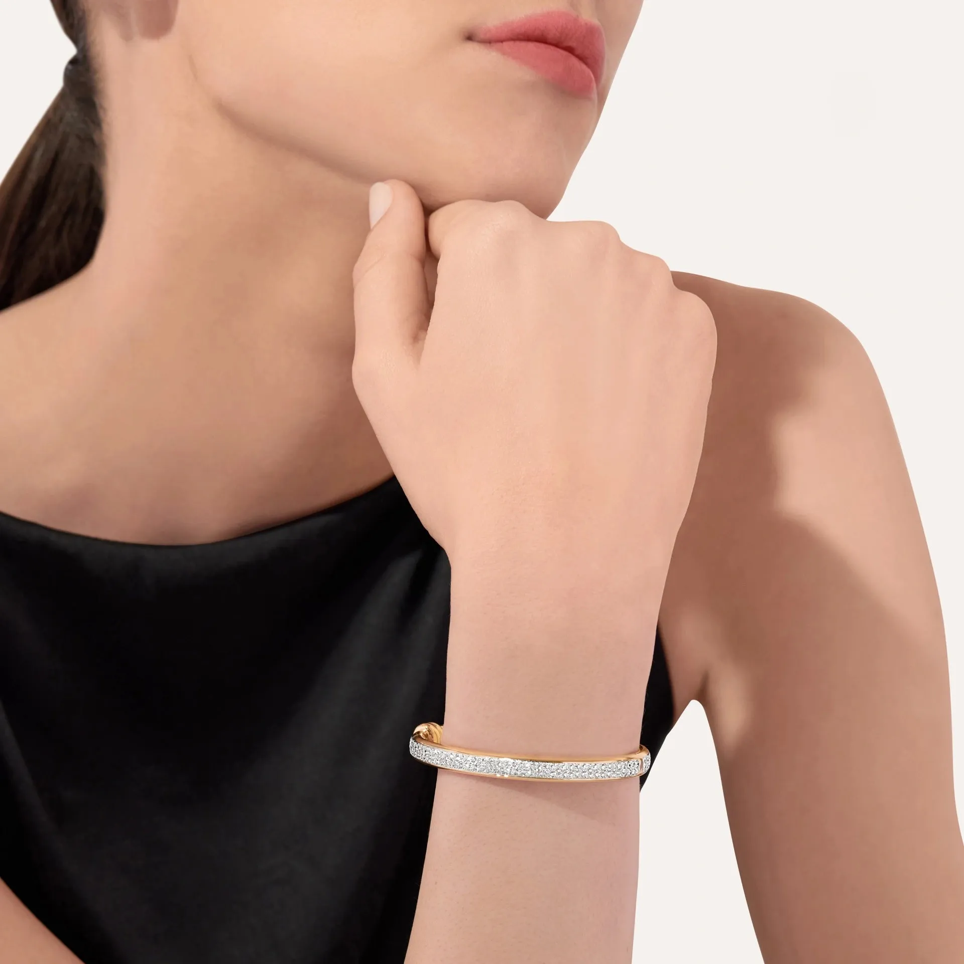 Pomellato - Iconica - Bangle Bracelet with Diamonds, 18k Rose Gold