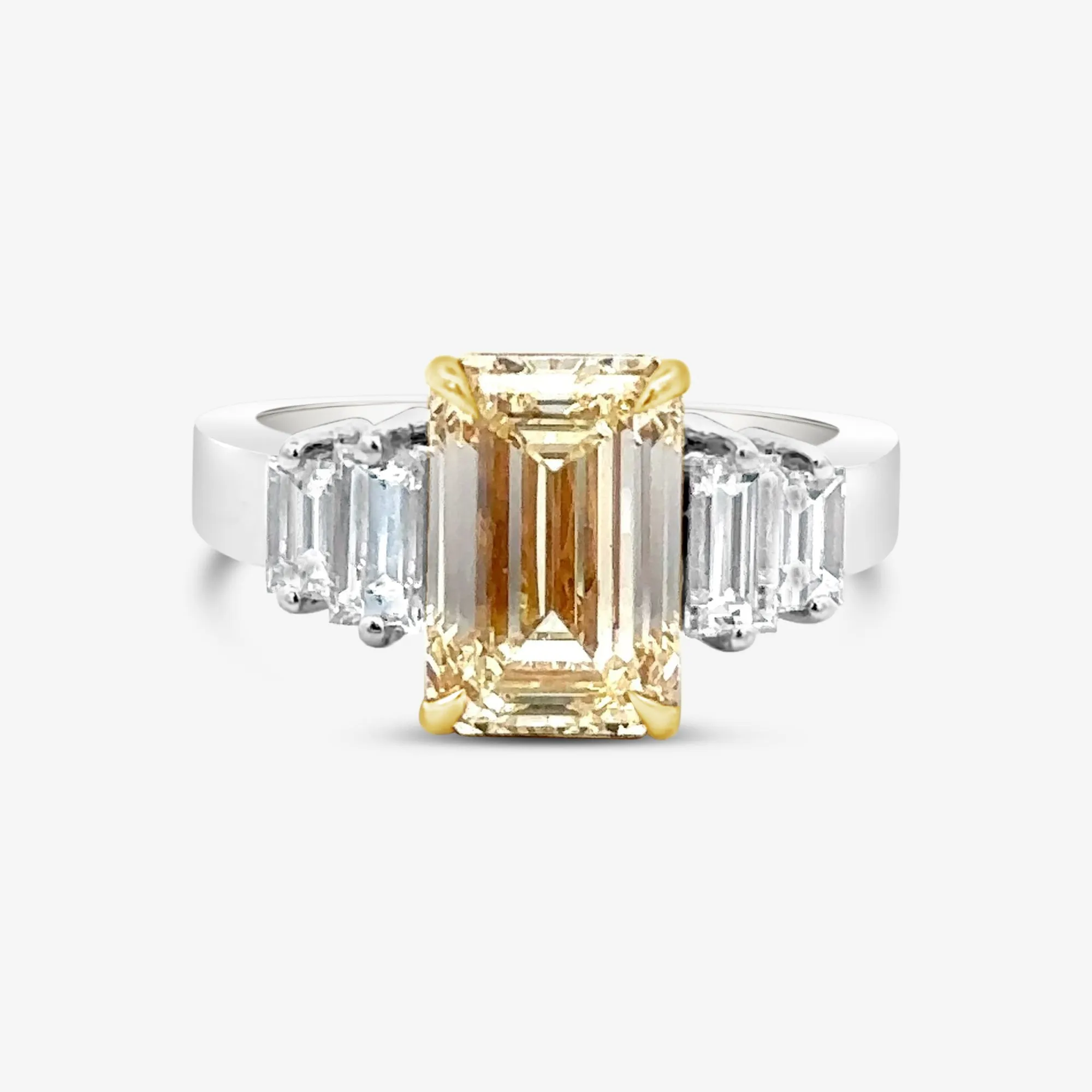 Preset 3.51ct Emerald Cut Diamond Engagement Ring