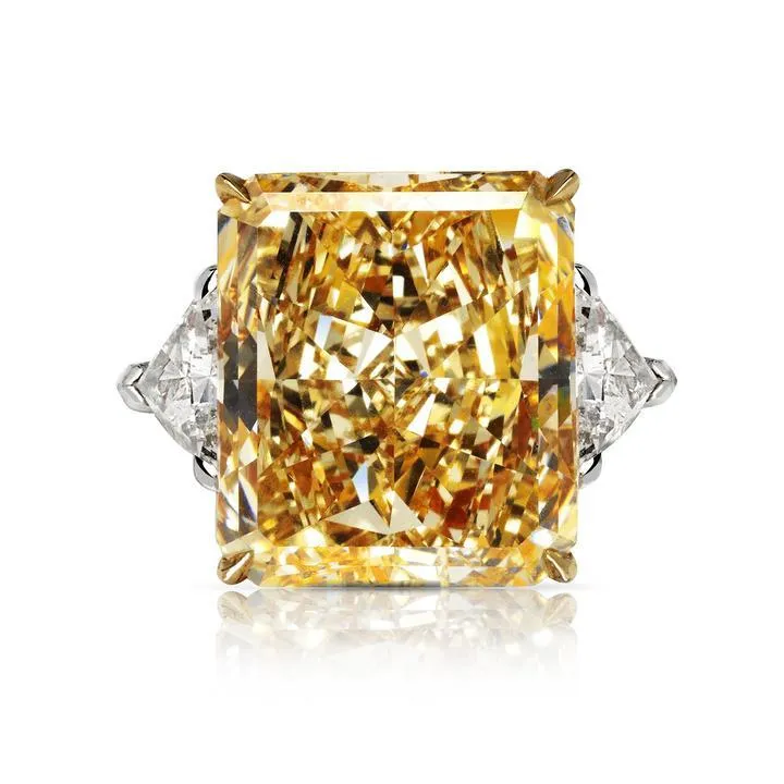 Radiant Cut Fancy Yellow Engagement Ring