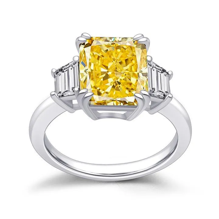 Radiant Cut Three Stone Engagement Ring