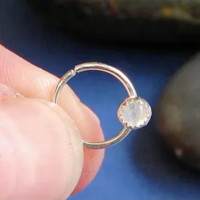 Rainbow Moonstone Septum or Nose Ring