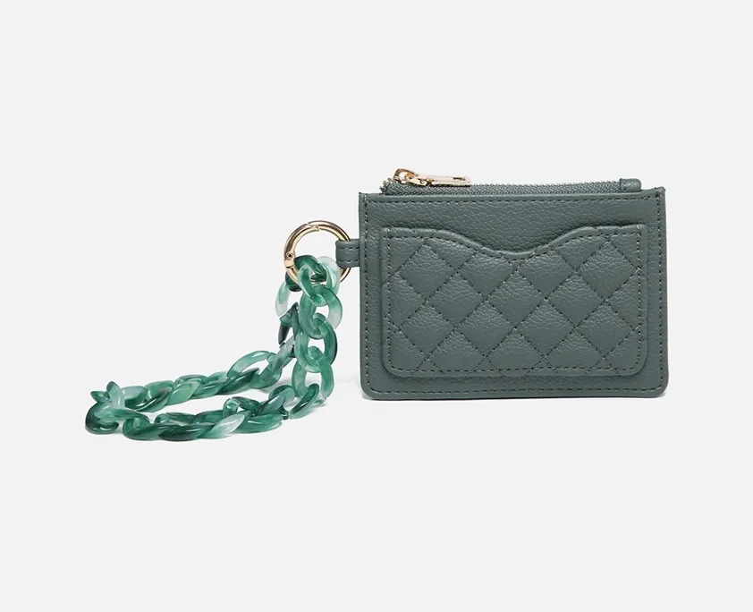 Rhodes Quilted Wallet w/ Chain Bangle (4 COLORS)