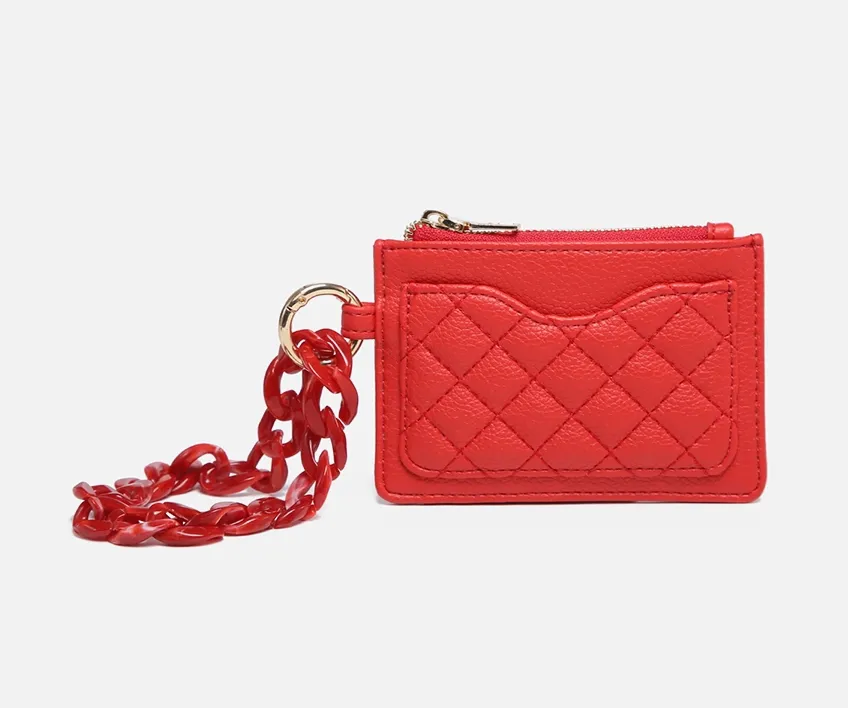 Rhodes Quilted Wallet w/ Chain Bangle (4 COLORS)