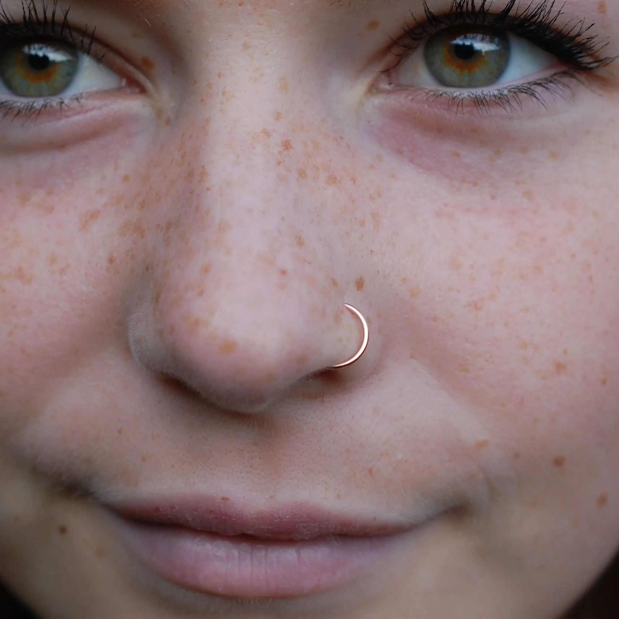 Rose Gold Nose Ring - 14 Karat Solid Budded Gold