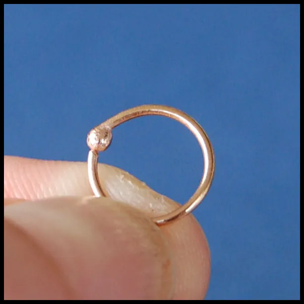 Rose Gold Nose Ring - 14 Karat Solid Budded Gold