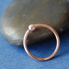 Rose Gold Nose Ring - 14 Karat Solid Budded Gold