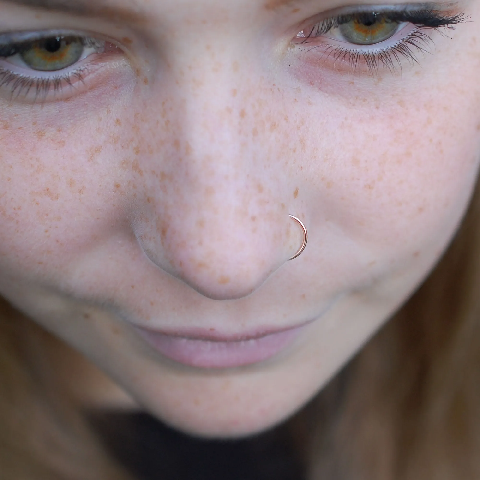 Rose Gold Nose Ring - 14 Karat Solid Budded Gold