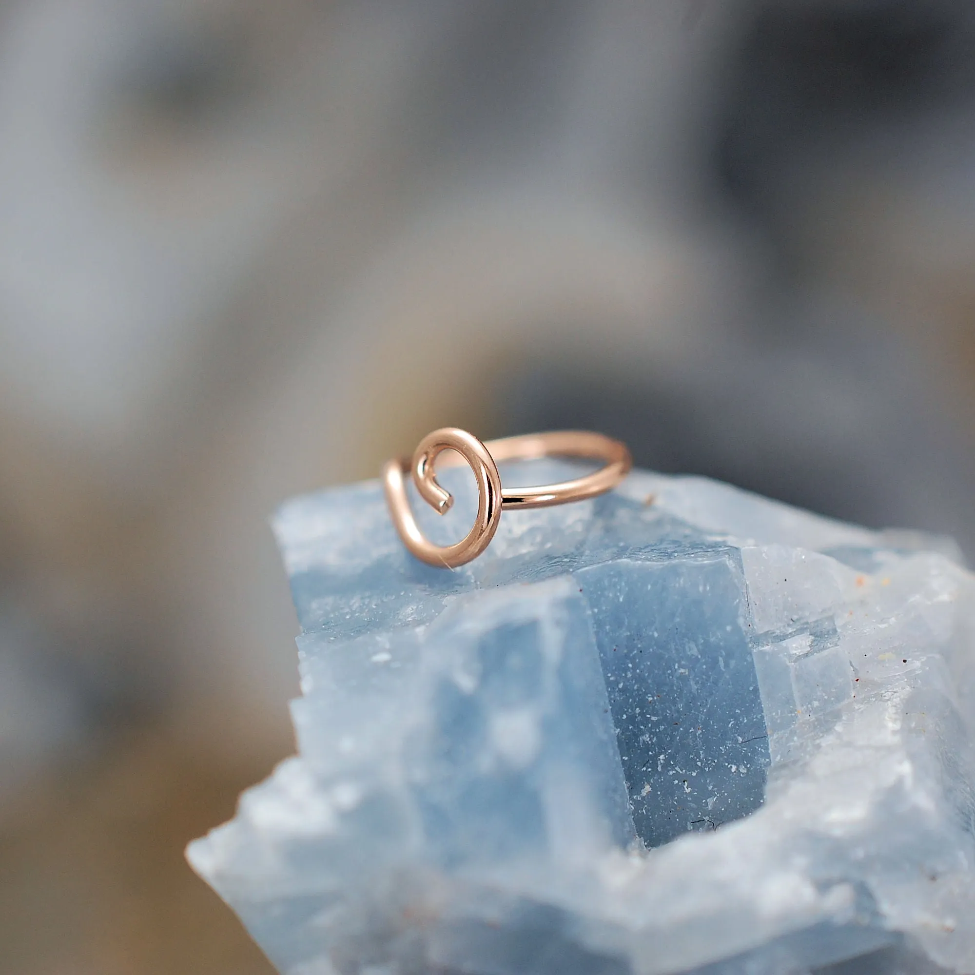 Rose Gold Nose Ring - Organic Open Spiral