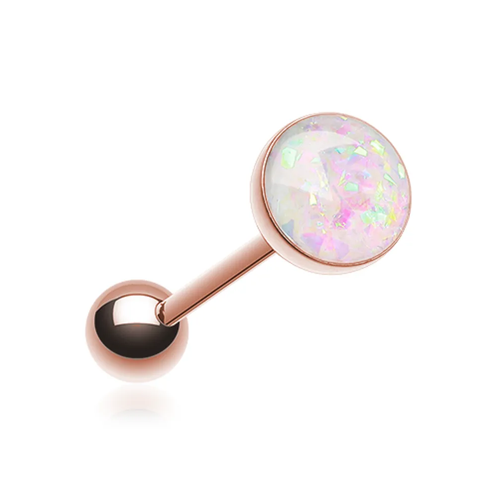 Rose Gold Opal Sparkle WildKlass Barbell Tongue Ring