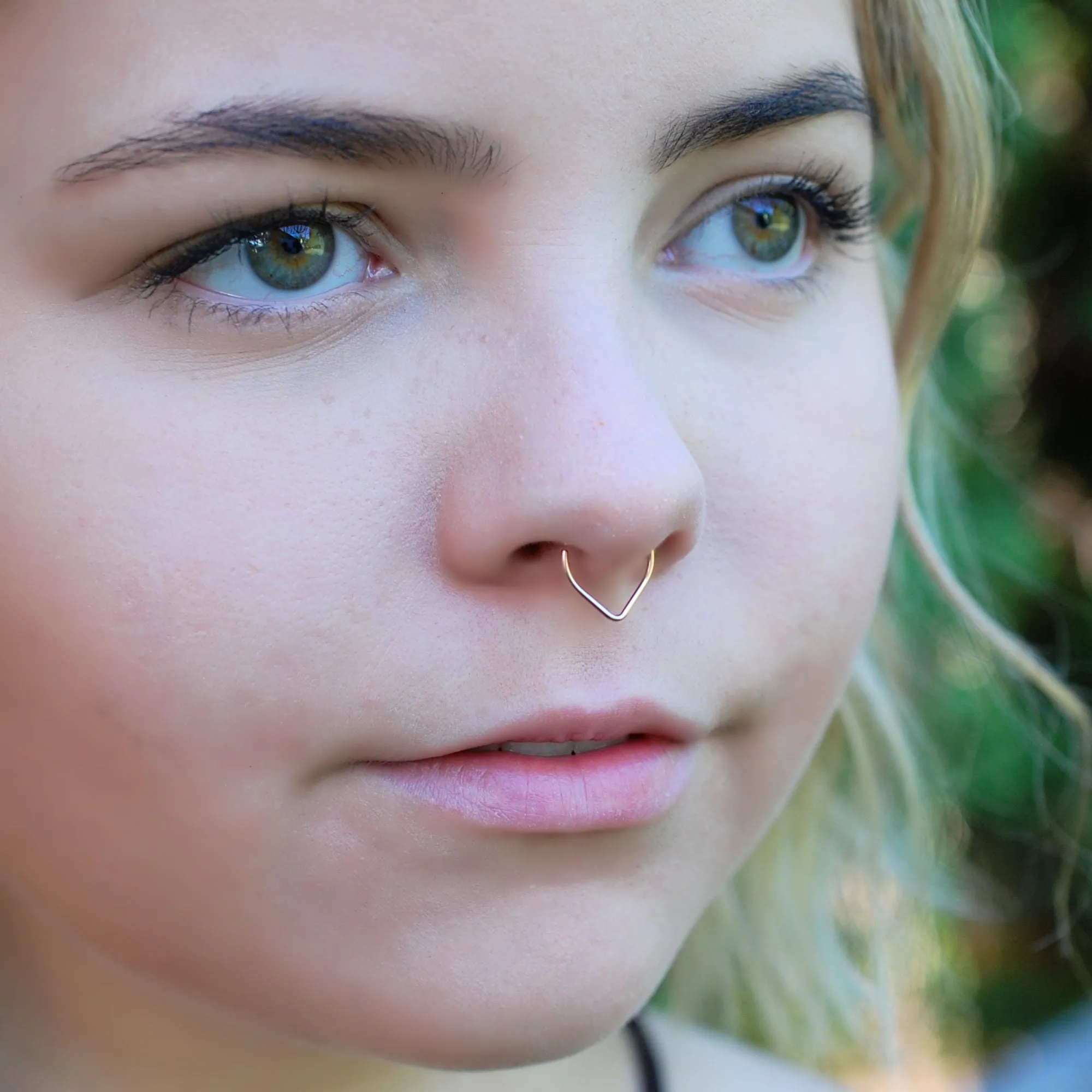 Rose Gold V Septum or Nose Ring