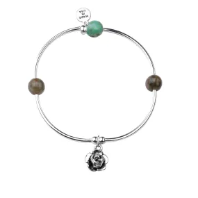 Rose | Soft Bangle Charm Bracelet | African Turquoise