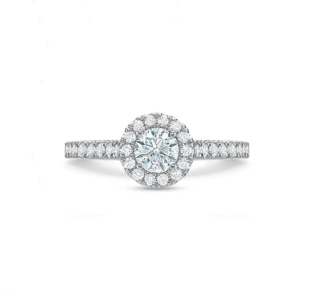 Round Halo Engagement Ring 1.00tw