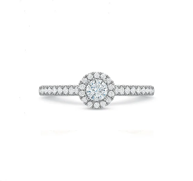 Round Halo Engagement Ring .50tw