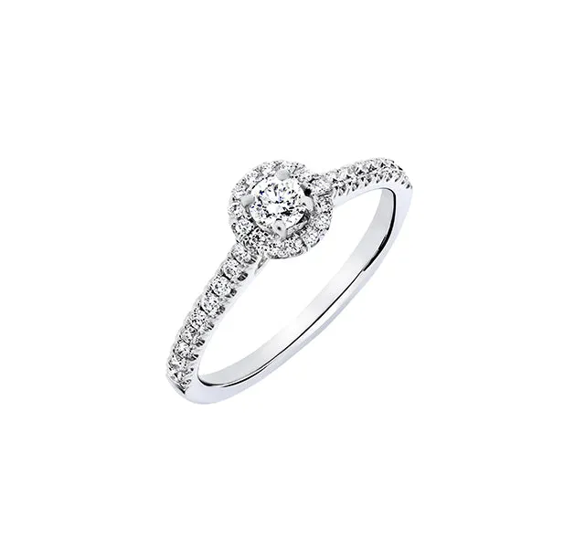 Round Halo Engagement Ring .50tw