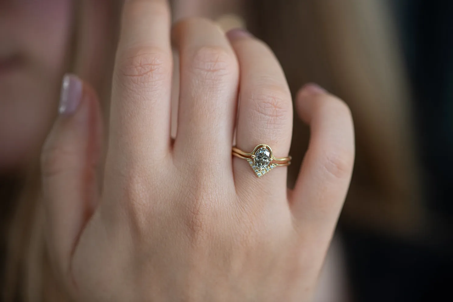 Salt and Pepper Diamond Engagement Ring