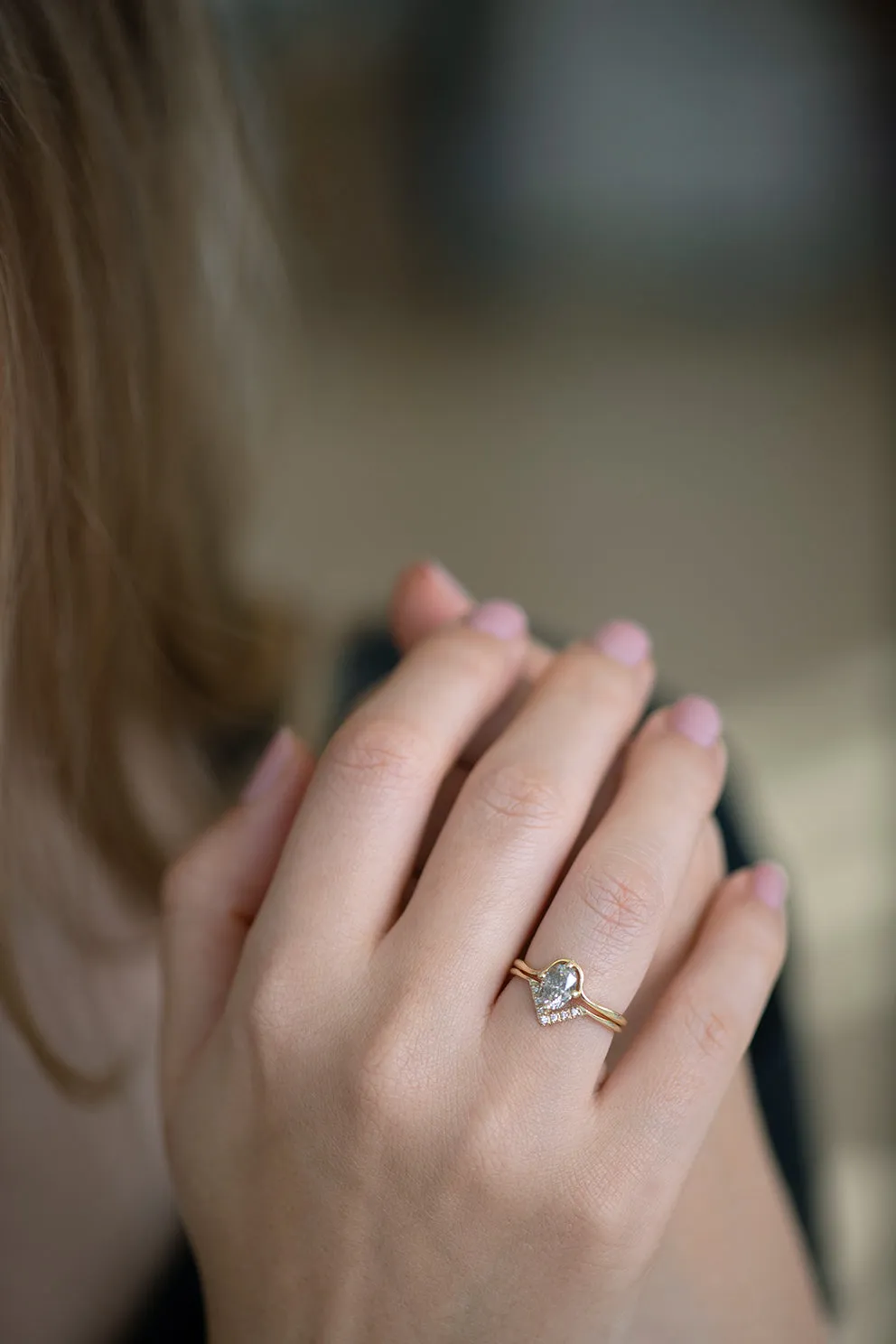 Salt and Pepper Diamond Engagement Ring