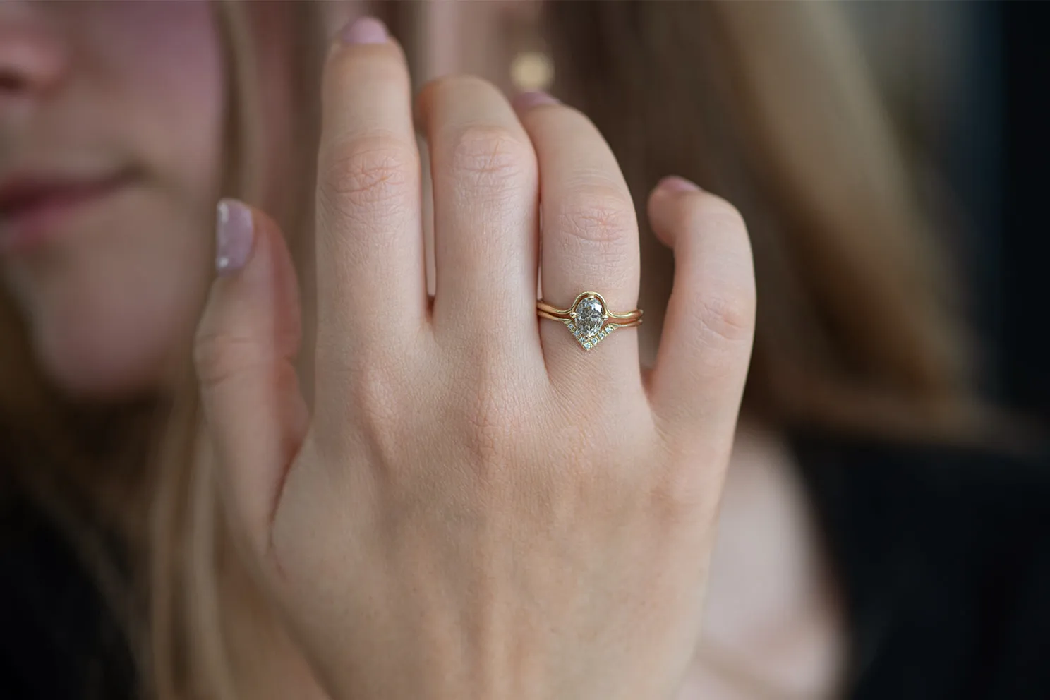 Salt and Pepper Diamond Engagement Ring