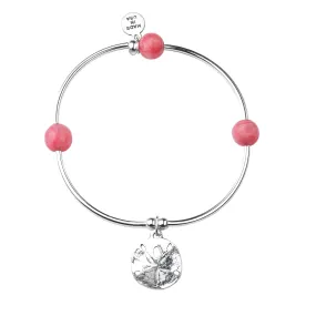 Sand Dollar | Soft Bangle Charm Bracelet | Italian Onyx ( Coral )