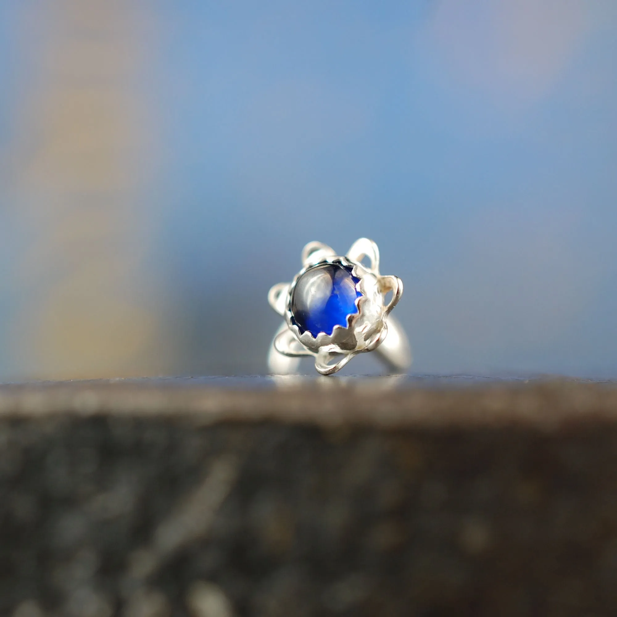 Sapphire Flower Nose Stud